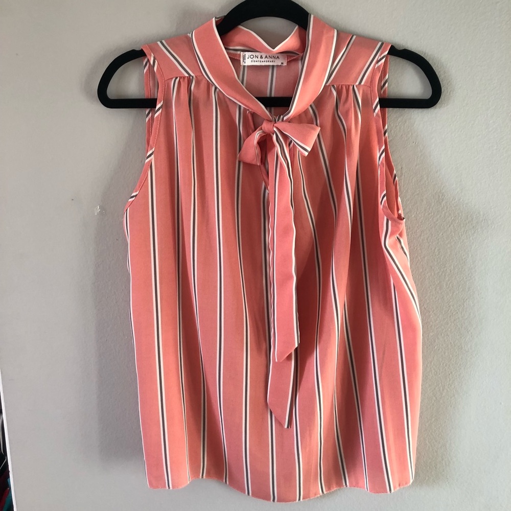 Striped Blouse with Tie